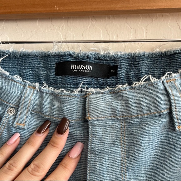 Hudson Jeans Womens Holly High Rise Straight Crop Frayed Hem Grommets - Picture 9 of 13